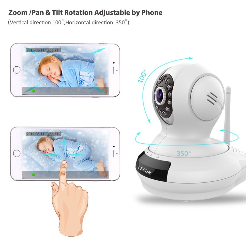 Security Camera, LeFun 720p Wireless Wifi Surveillance Camera Indoor IP Camera with Pan Tilt Zoom Motion Detect Two Way Audio Night Vision Remote Control for Baby Monitor - Khazanay