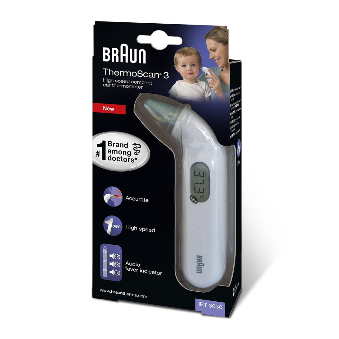 BRAUN IRT3030 ThermoScan 3 Infrared Ear Thermometer - Khazanay