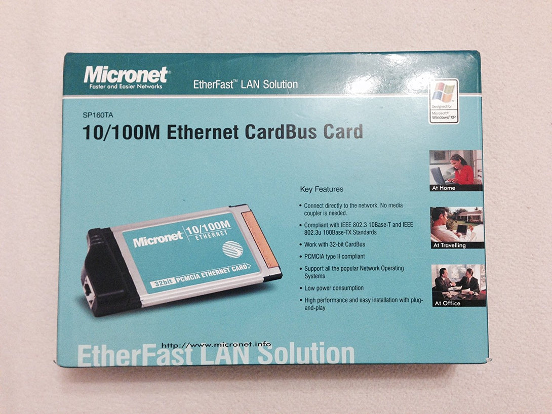 Micronet 10/100M Ethernet Cardbus Card 32Bit PCMCIA Type II - Khazanay